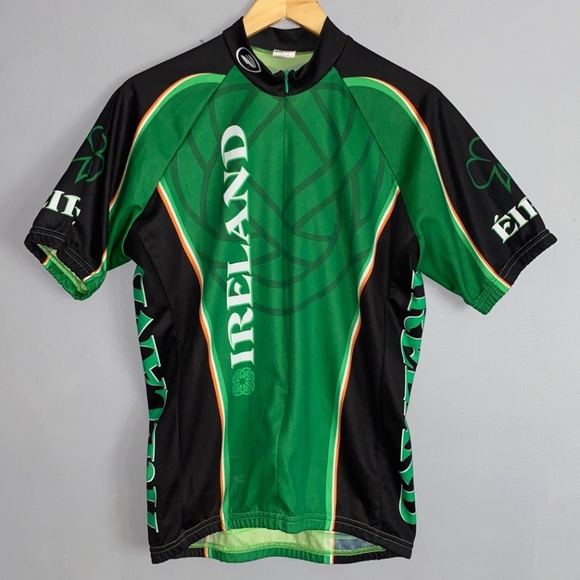 Other - Men's Lg IRELAND Eire Performance Bicycle 2/3 Zip Cycling Jersey Back Pockets